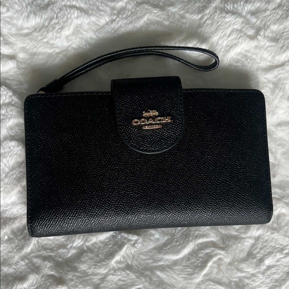 Coach Black Textured Wristlet